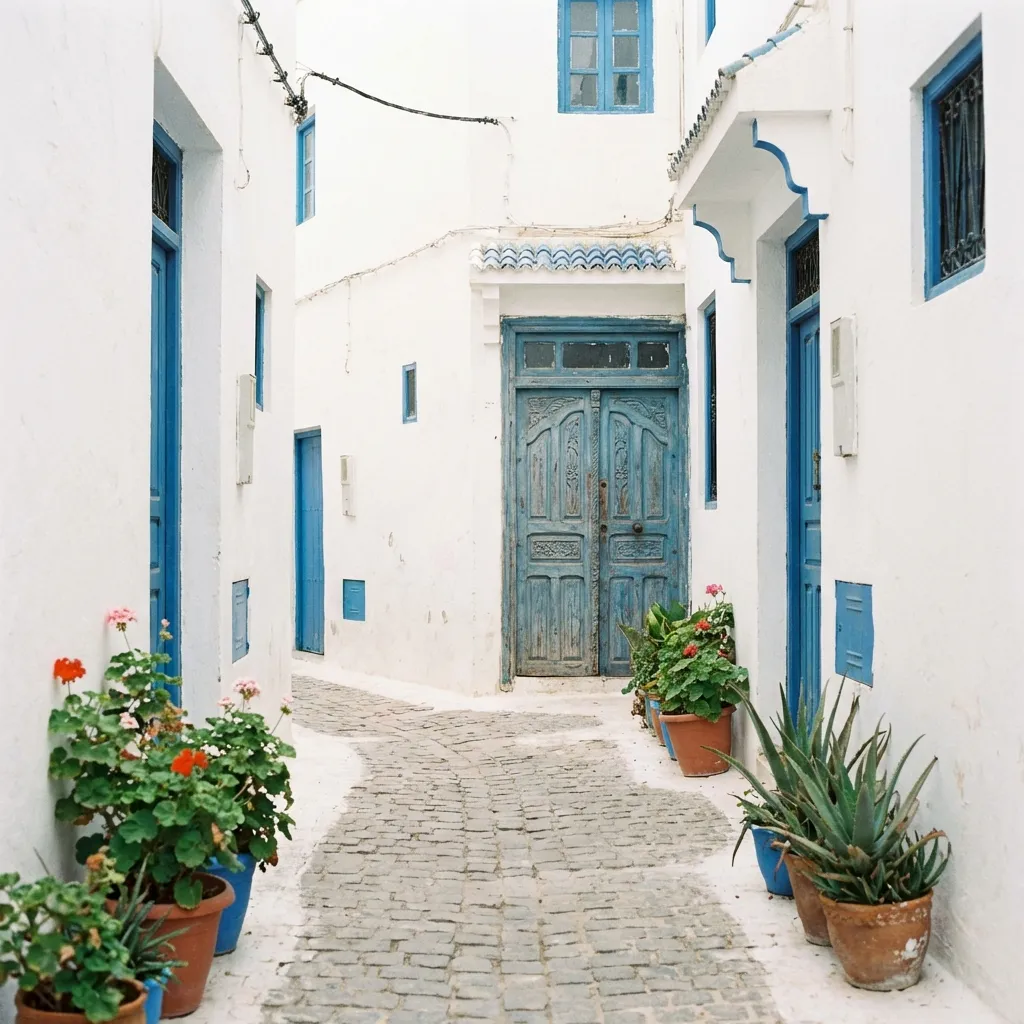 Ruelle blanche dans la médina d'Assilah