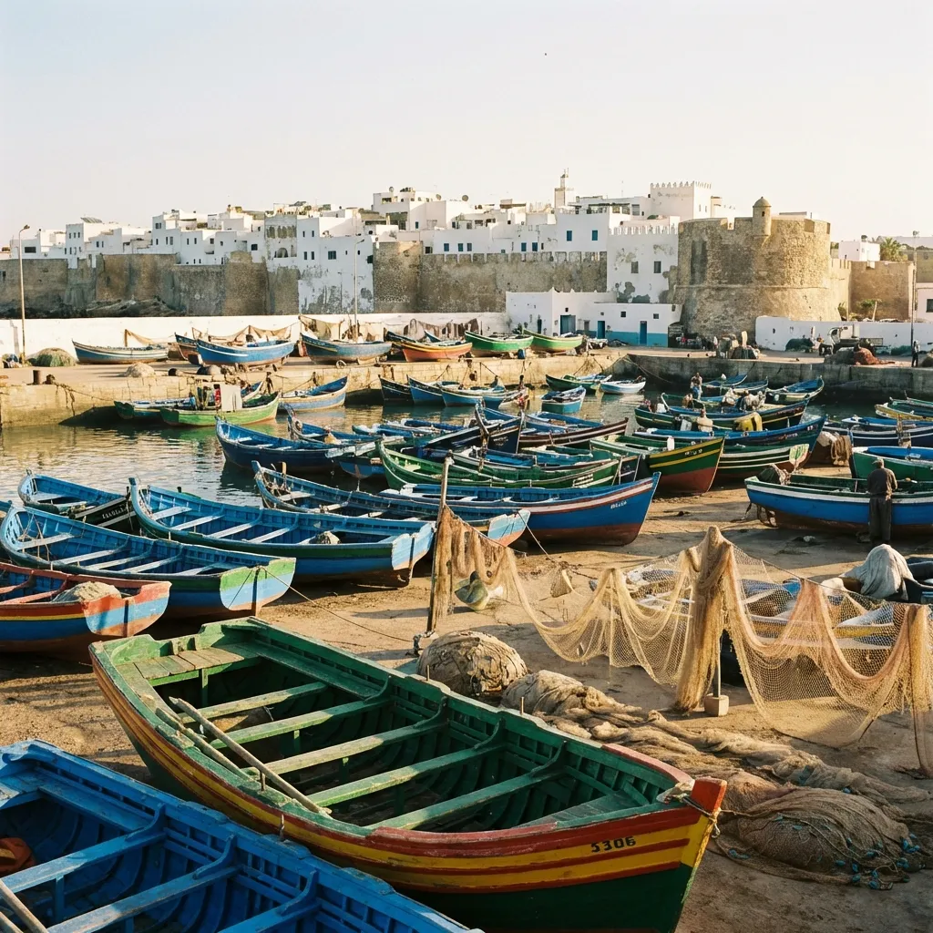 Bateaux de pêche au port d'Assilah
