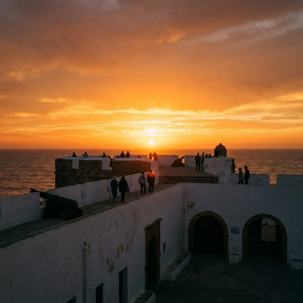 Coucher de soleil depuis les remparts d'Assilah