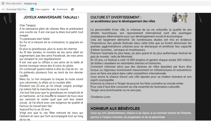 Tanjazz – Quand F.L. évoque les retombées du festival de Montréal et non celles de Tanger Tanjazz