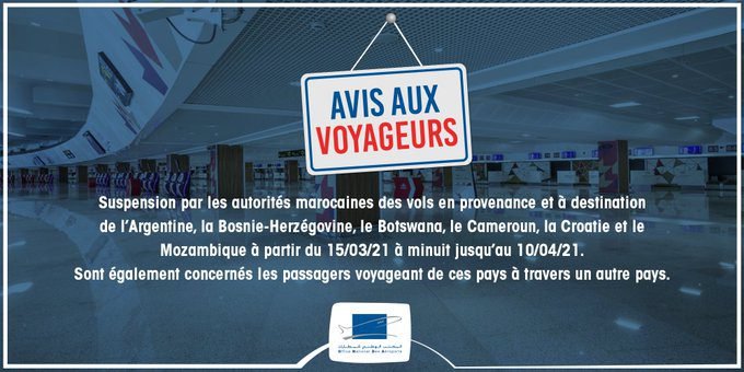 Le Maroc suspend ses vols