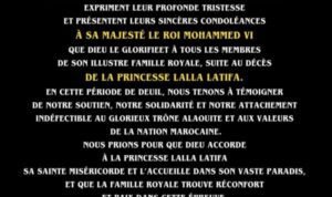Message de condoléances de l’hôtel Royal Tulip City Tanger adressé à Sa Majesté le Roi Mohammed VI