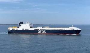 Navire de la compagnie maritime danoise DFDS en route entre Tanger Med et Algésiras