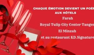 Lieux de rêve pour votre Saint-Valentin à Tanger : El Minzah, le Royal Tulip, le Farah et le restaurant KD.Signature lieux de rêve à Tanger