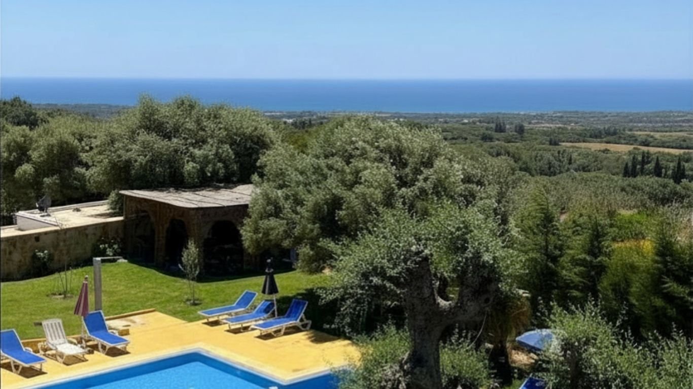 Paysage vus depuis la maison d'hôtes Dmina House