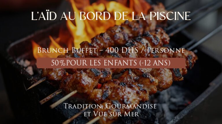 Brunch Aïd Al Adha 2026 à l'hôtel Farah Tanger - Tradition gourmande au bord de la piscine et vue sur mer