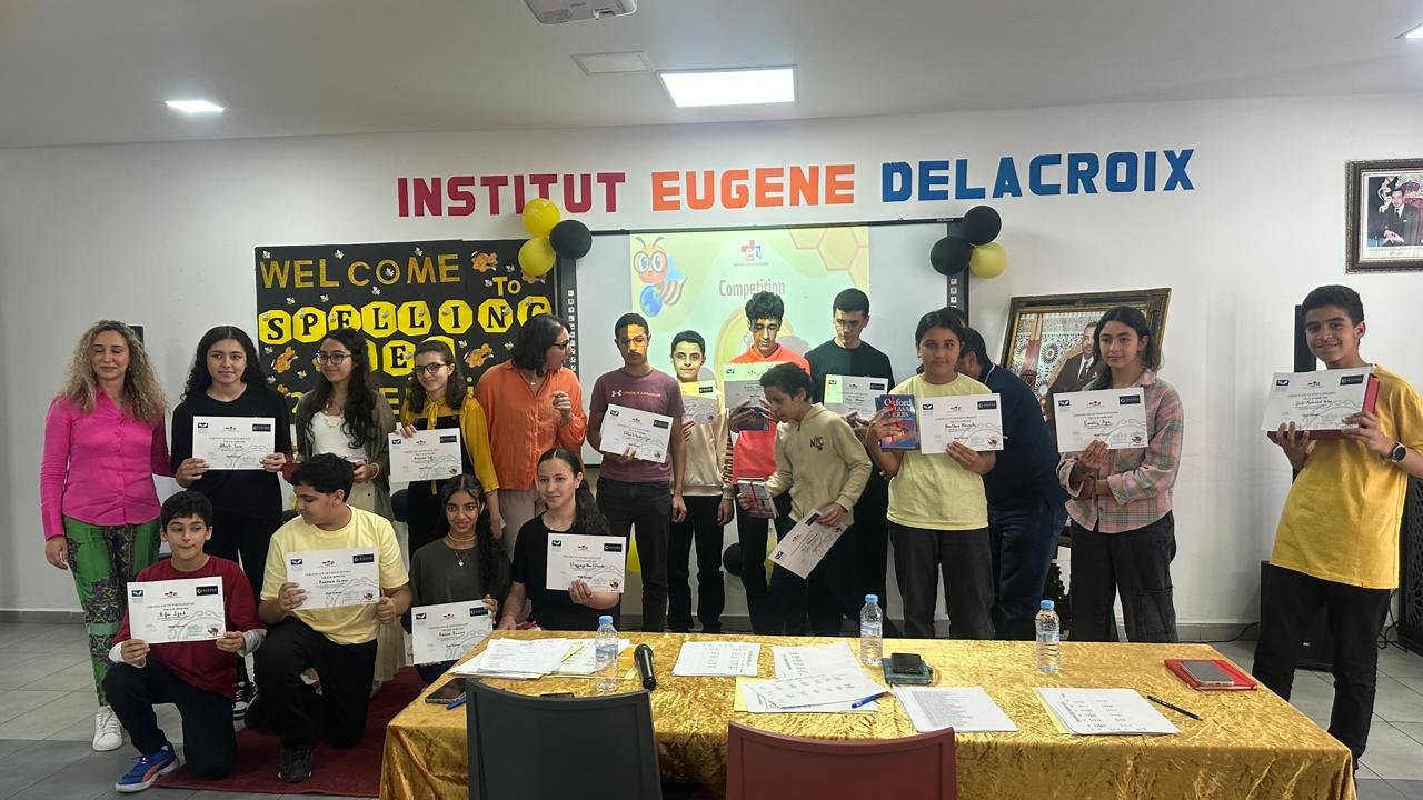 Les participants au Spelling Bee organisé par l'Institut Eugène Delacroix