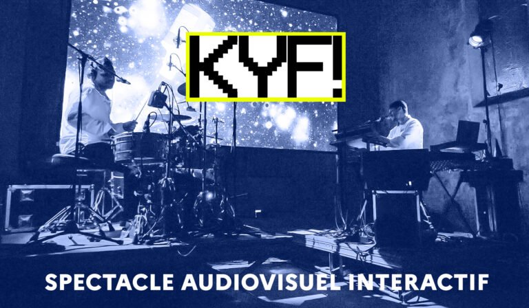 KYF! à Tanger : une performance où musique, lumière et image fusionnent en temps réel Affiche du spectacle KYF à la Salle Beckett, un concert immersif proposé par l'IFT Tanger