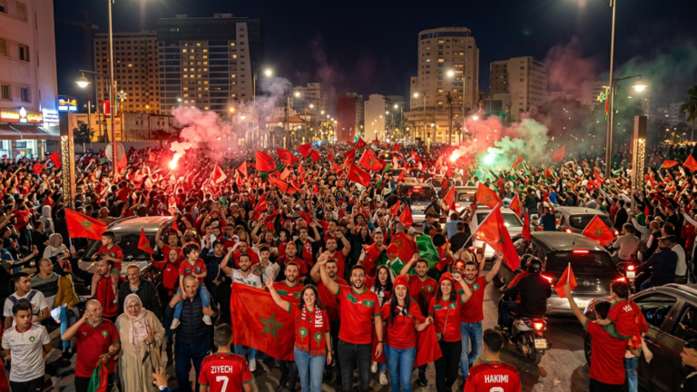 Ambiance dans les hôtels de Tanger et célébration en ville des supporters après la victoire du Maroc face à Haïti (4-2)