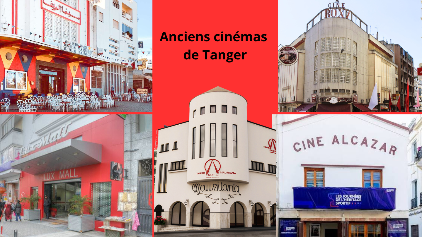 Sélection de photos d'époque illustrant les anciens cinémas de Tanger, entre salles fermées et édifices restaurés.