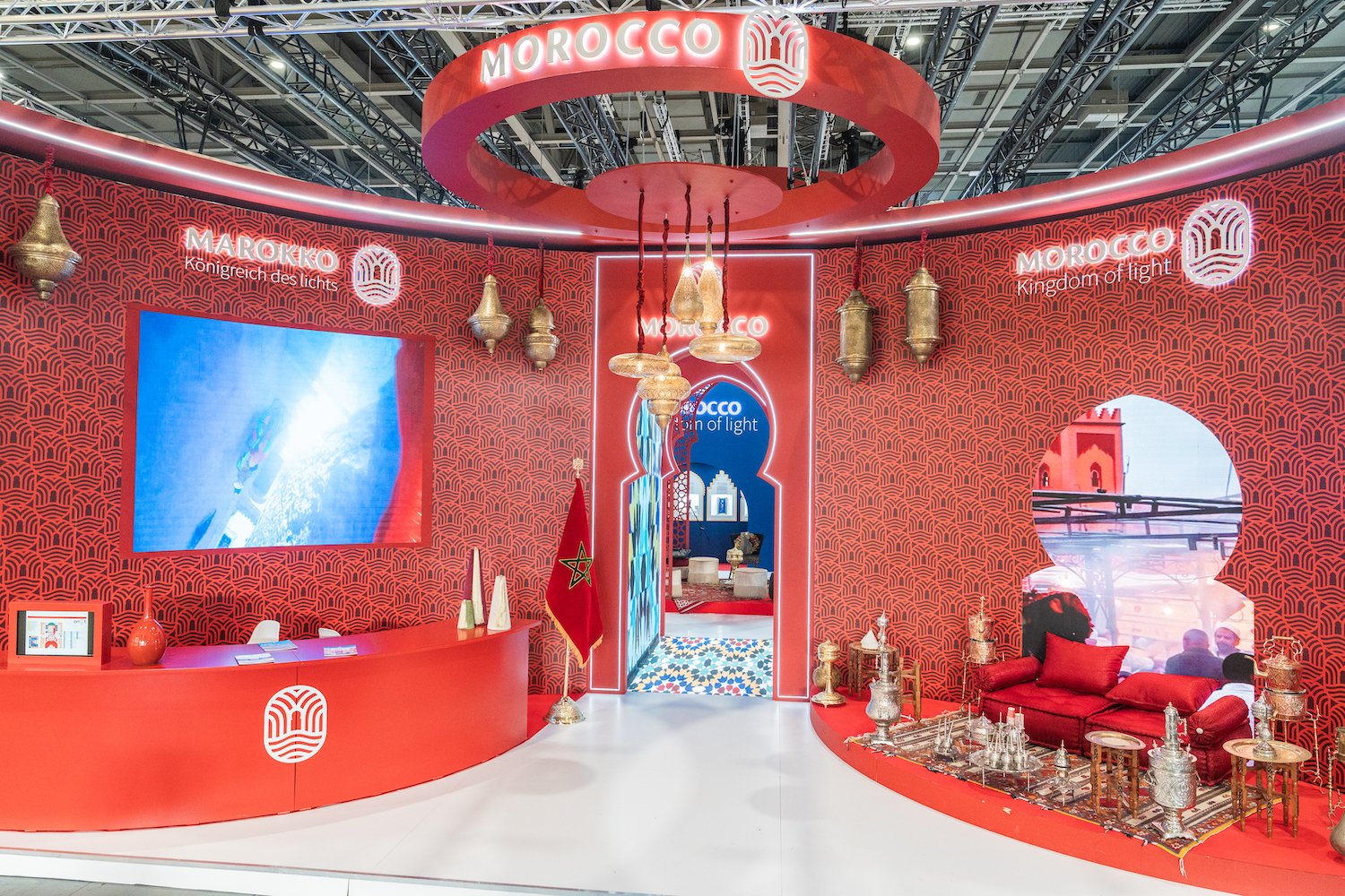Stand promotionnel du Pavillon Maroc lors d'un salon international du tourisme