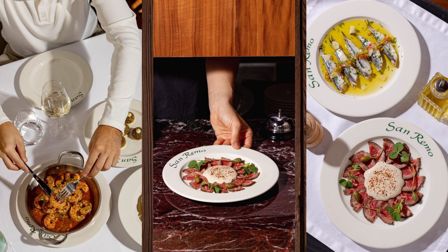 Quelques plats méditerranéens servis au restaurant mythique San Remo à Tanger