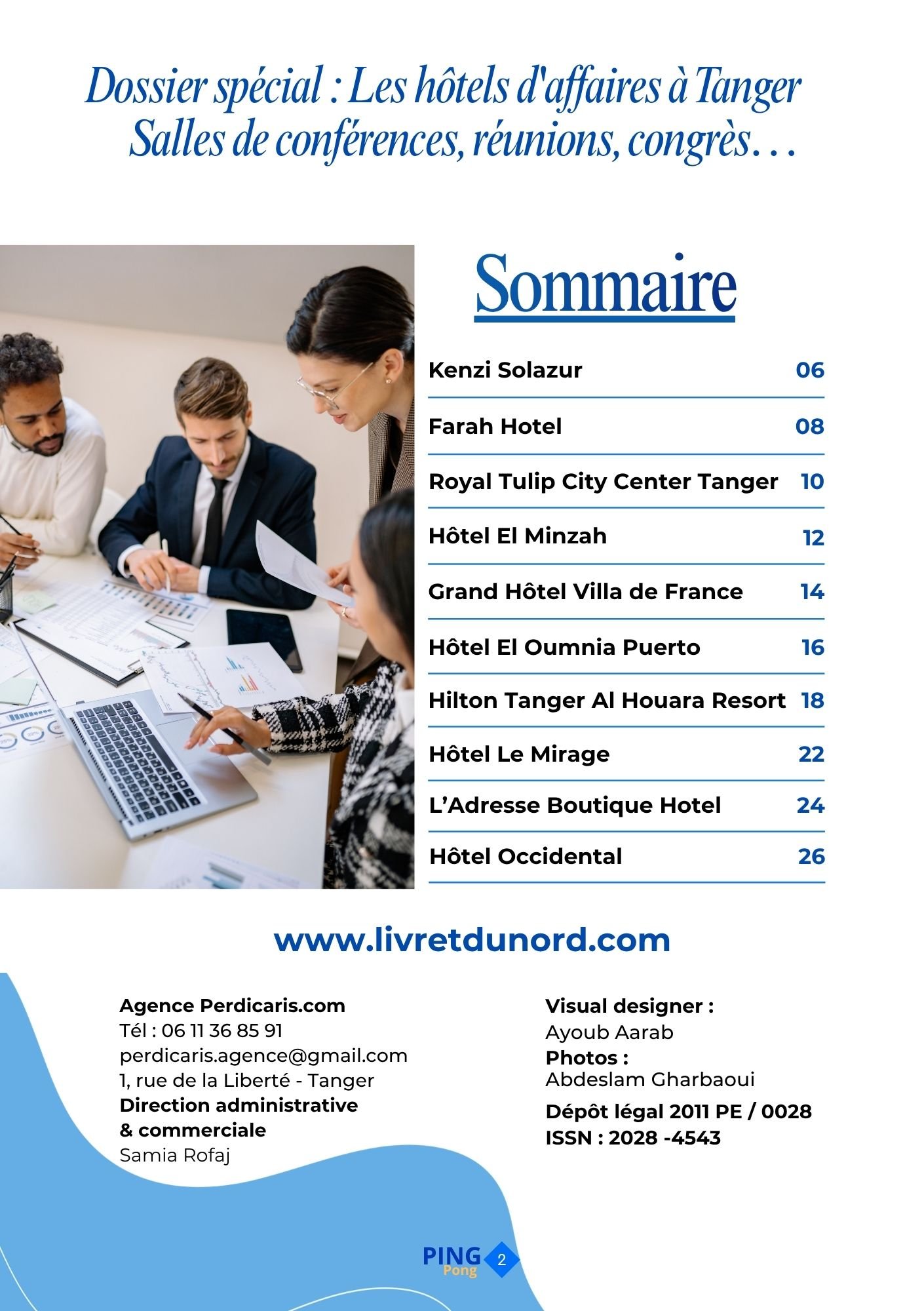 Sommaire du guide présentant les meilleures salles de conférence d'hôtels à Tanger (Novembre 2026)